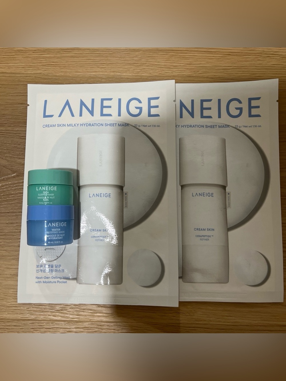 LANEIGE Cream Skin Milky Hydration Sheet Masks with skincare bundle